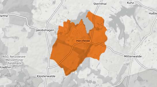 Mietspiegelkarte Herzfelde b. Strausberg