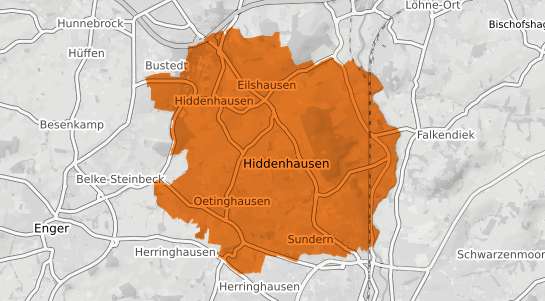 Mietspiegelkarte Hiddenhausen