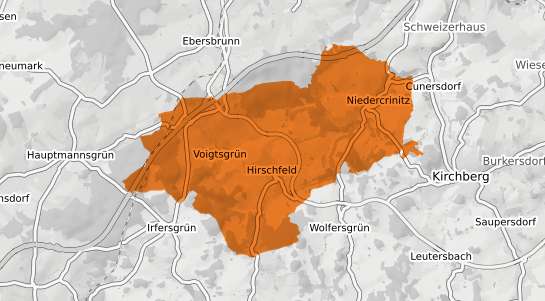 Mietspiegelkarte Hirschfeld b. Freiberg, Sachsen