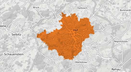 Mietspiegelkarte Hof Saale