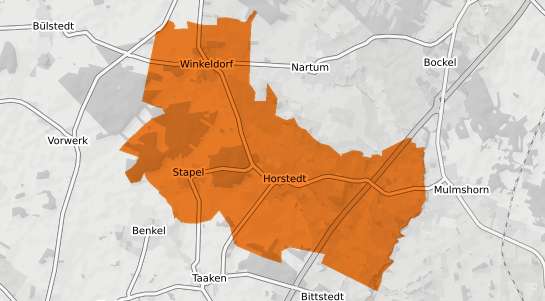 Mietspiegelkarte Horstedt b. Husum, Nordsee