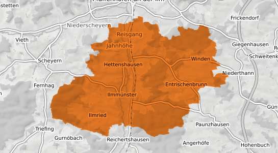 Mietspiegelkarte Ilmm&uuml;nster