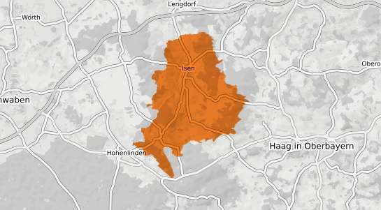 Mietspiegelkarte Isen Oberbayern