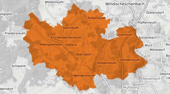 Mietspiegelkarte Kirchendemenreuth