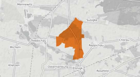 Mietspiegelkarte Kleinzerbst b. Koethen, Anhalt