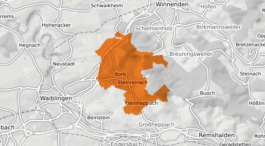 Mietspiegelkarte Korb (W&uuml;rttemberg) Remstal