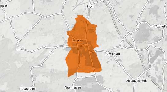 Mietspiegelkarte Kropp b. Schleswig