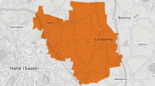Mietspiegelkarte Landsberg b. Halle, Saale