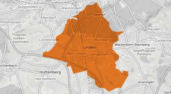 Mietspiegelkarte Linden Hessen