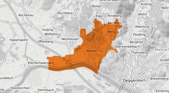 Mietspiegelkarte Metten Donau
