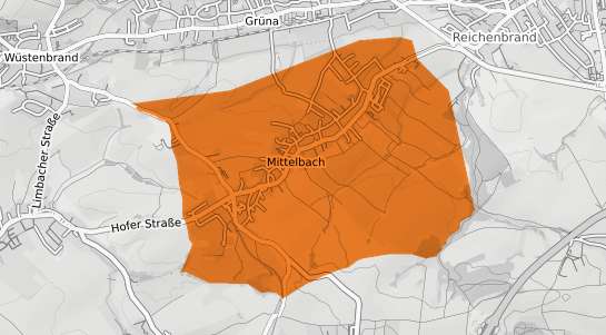 Mietspiegelkarte Mittelbach b. Chemnitz, Sachsen