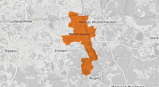 Mietspiegelkarte Mittenwalde b. Templin