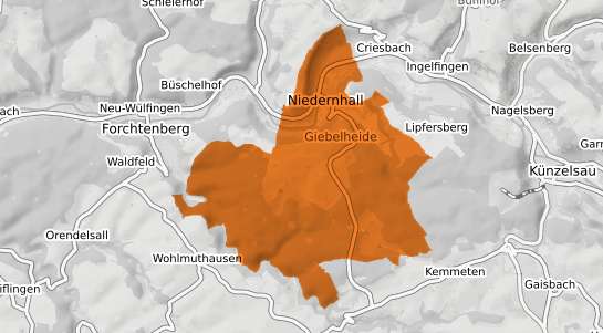 Mietspiegelkarte Niedernhall