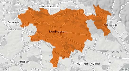 Mietspiegelkarte Nordhausen Thueringen