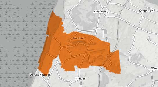 Mietspiegelkarte Nordholz b. Bremerhaven