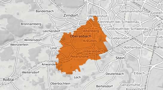 Mietspiegelkarte Oberasbach b. Nuernberg