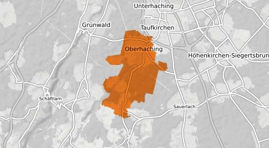 Mietspiegelkarte Oberhaching b. Muenchen