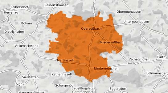 Mietspiegelkarte Obers&uuml;&szlig;bach