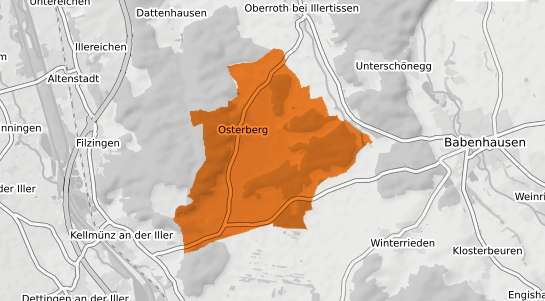 Mietspiegelkarte Osterberg b. Illertissen