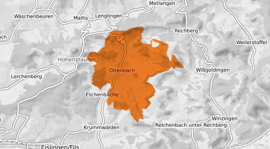 Mietspiegelkarte Ottenbach Wuerttemberg