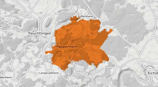 Mietspiegelkarte Pappenheim Mittelfranken