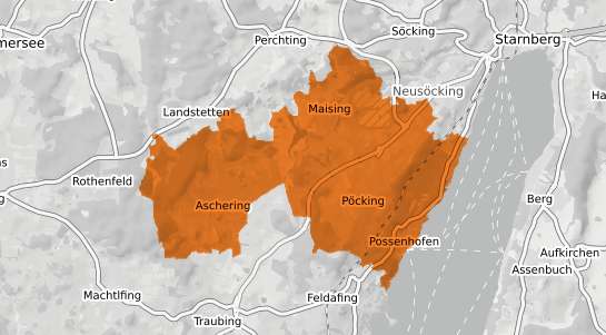 Mietspiegelkarte P&ouml;cking Kr. Starnberg