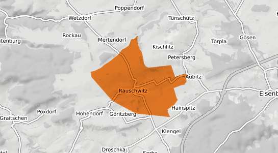 Mietspiegelkarte Rauschwitz b. Eisenach, Thueringen