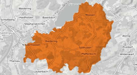 Mietspiegelkarte Riedering b. Rosenheim, Oberbayern