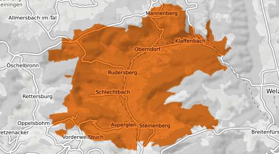 Mietspiegelkarte Rudersberg Wuerttemberg