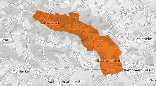 Mietspiegelkarte Sachsenheim Wuerttemberg