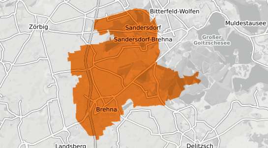 Mietspiegelkarte Sandersdorf Sachsen-Anhalt