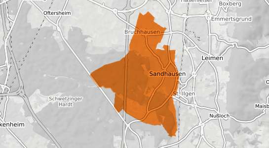 Mietspiegelkarte Sandhausen Baden