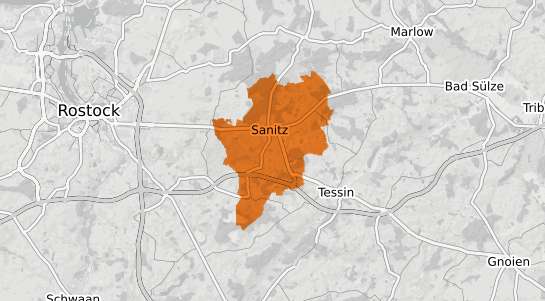 Mietspiegelkarte Sanitz b. Rostock