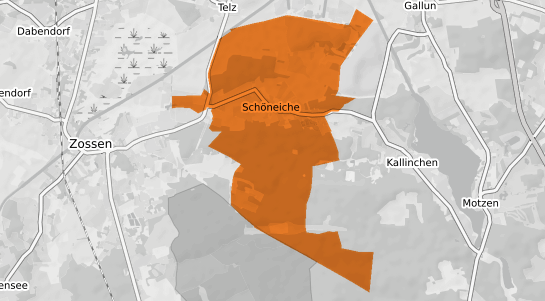 Mietspiegelkarte Schoeneiche b. Berlin