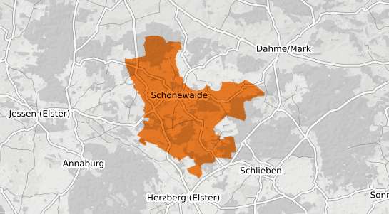 Mietspiegelkarte Sch&ouml;newalde b. Herzberg, Elster