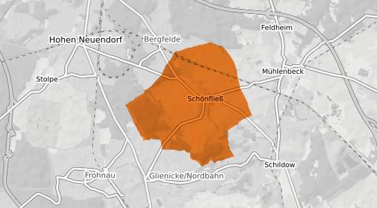 Mietspiegelkarte Schoenfliess b. Oranienburg