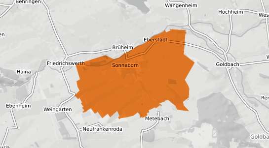 Mietspiegelkarte Sonneborn b. Gotha, Thueringen