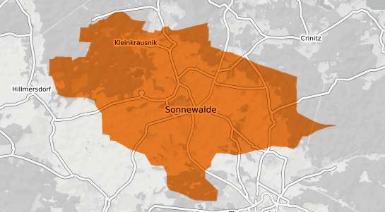 Mietspiegelkarte Sonnewalde