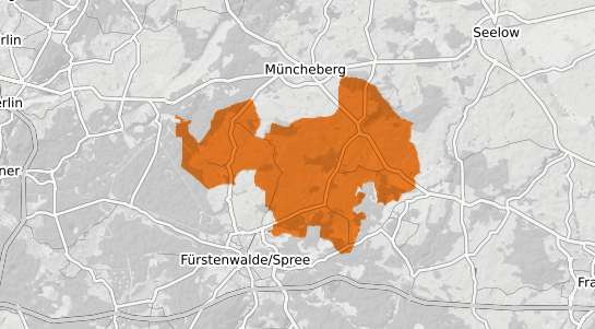 Mietspiegelkarte Steinhoefel b. Fuerstenwalde, Spree