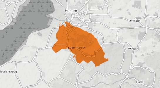 Mietspiegelkarte Suedermarsch b. Husum, Nordsee