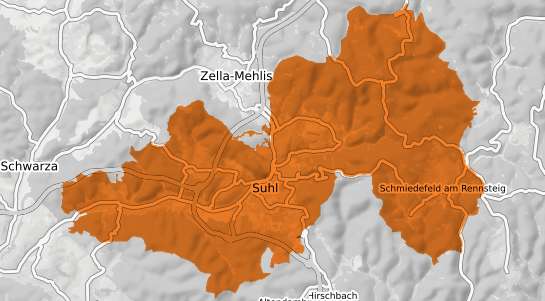 Mietspiegelkarte Suhl