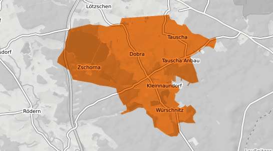 Mietspiegelkarte Tauscha b. Grossenhain, Sachsen