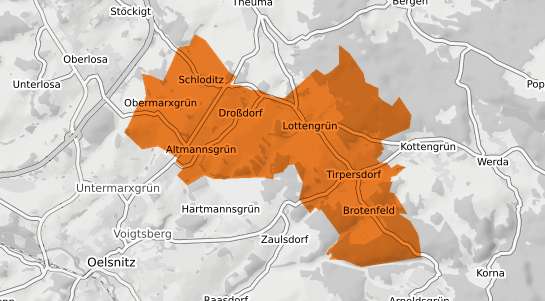 Mietspiegelkarte Tirpersdorf