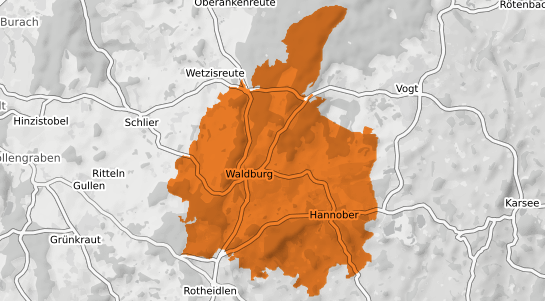 Mietspiegelkarte Waldburg (Württemberg) Wuerttemberg