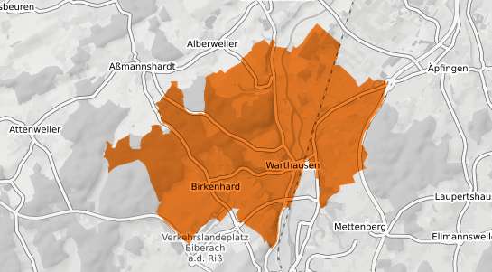 Mietspiegelkarte Warthausen an der Riss