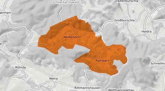 Mietspiegelkarte Weissenborn b. Hermsdorf, Thueringen