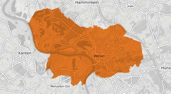 Mietspiegelkarte Wesel a. Rhein