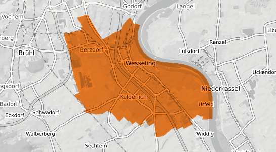 Mietspiegelkarte Wesseling Rheinland