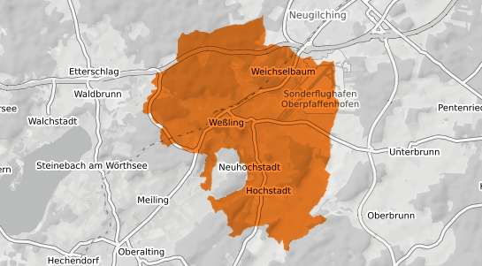 Mietspiegelkarte Wessling Oberbayern