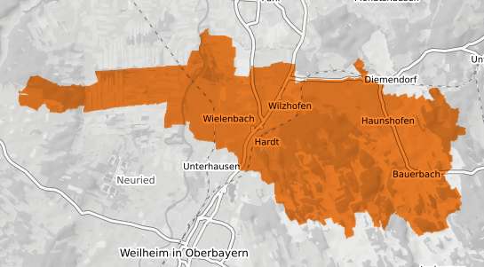 Mietspiegelkarte Wielenbach